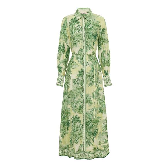 ALEMAIS Dresses & Skirts - Alemais Sara belted printed cotton and silk-blend maxi dress